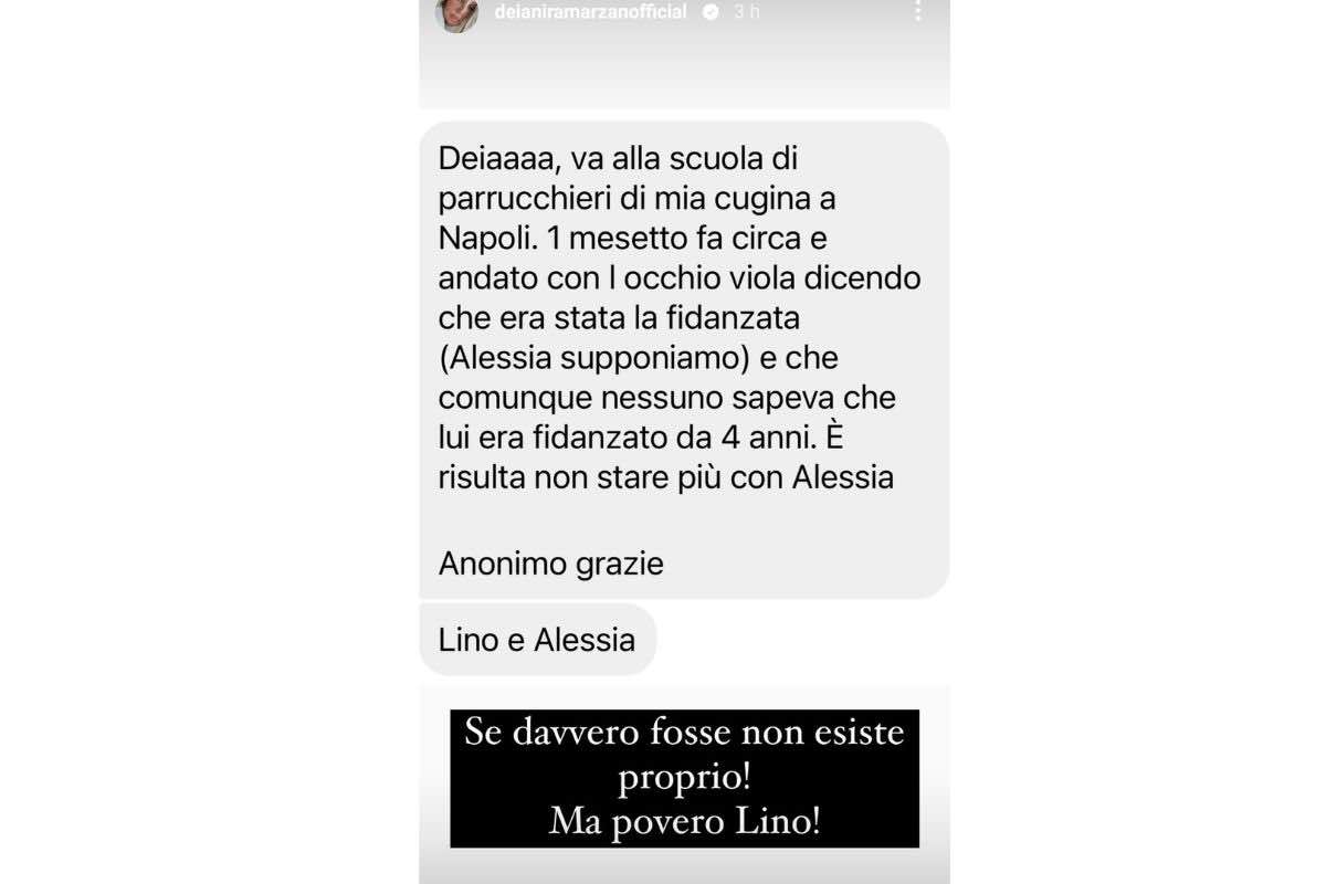 segnalazione lino temptation island deianira marzano