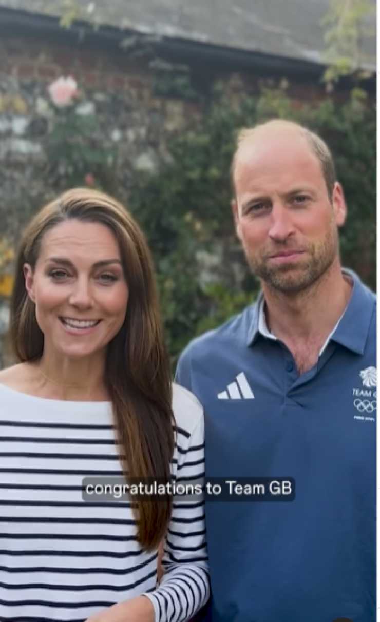 Kate e William, il sorriso e la maglietta a righe dopo le Olimpiadi