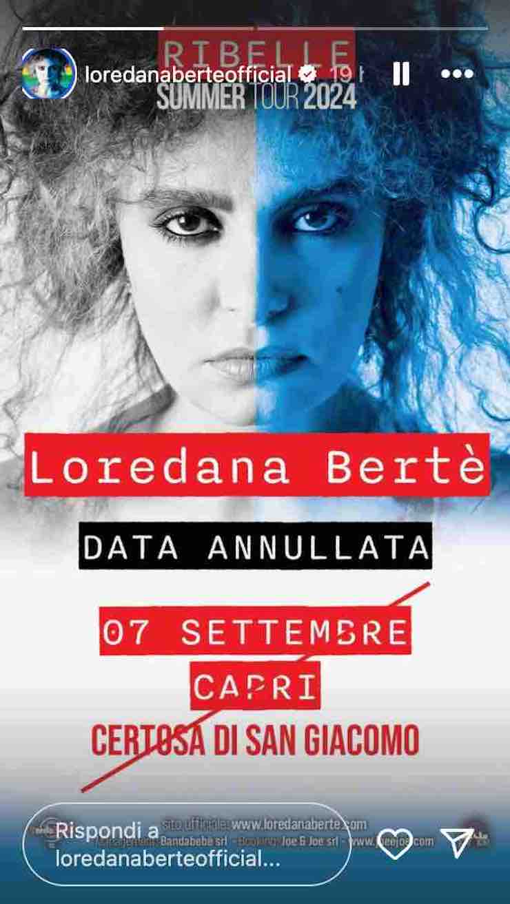 loredana bertè sta male