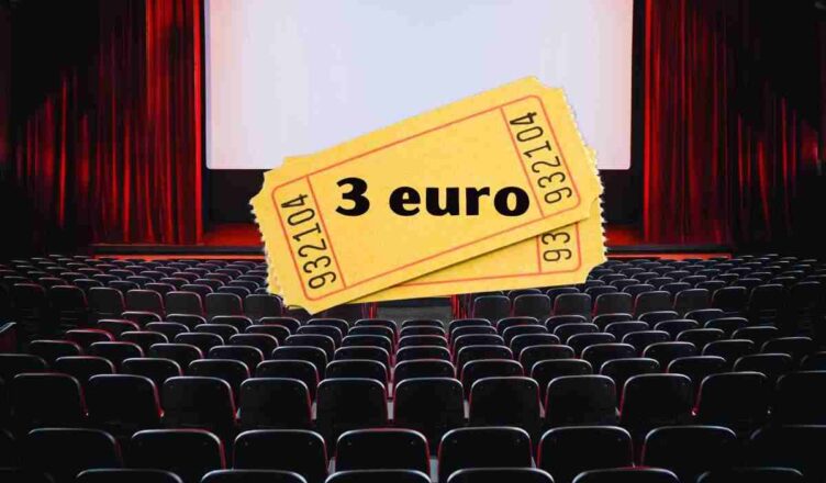 biglietti del cinema a 3 euro